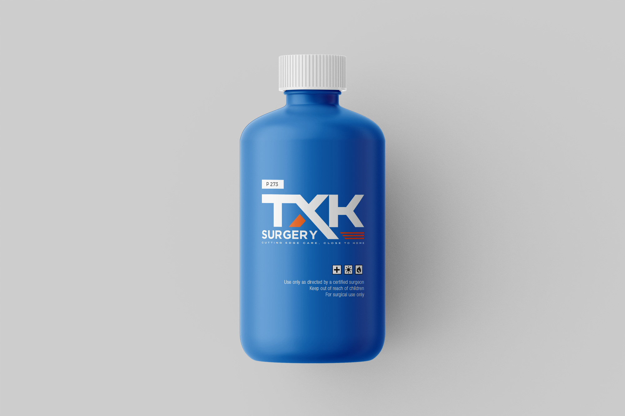 TSK Surgeries medicine bottle packaging design