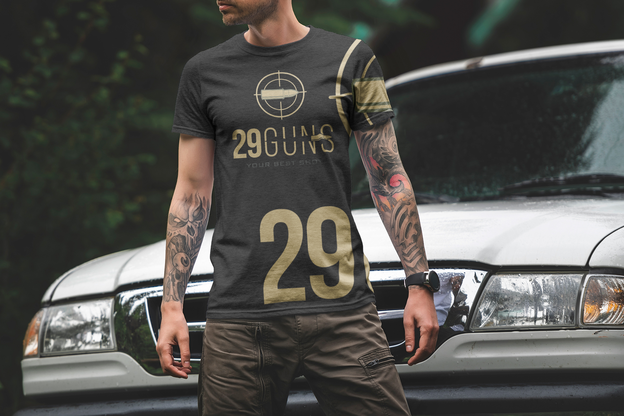 29Guns Logo Mockup on T-Shirt