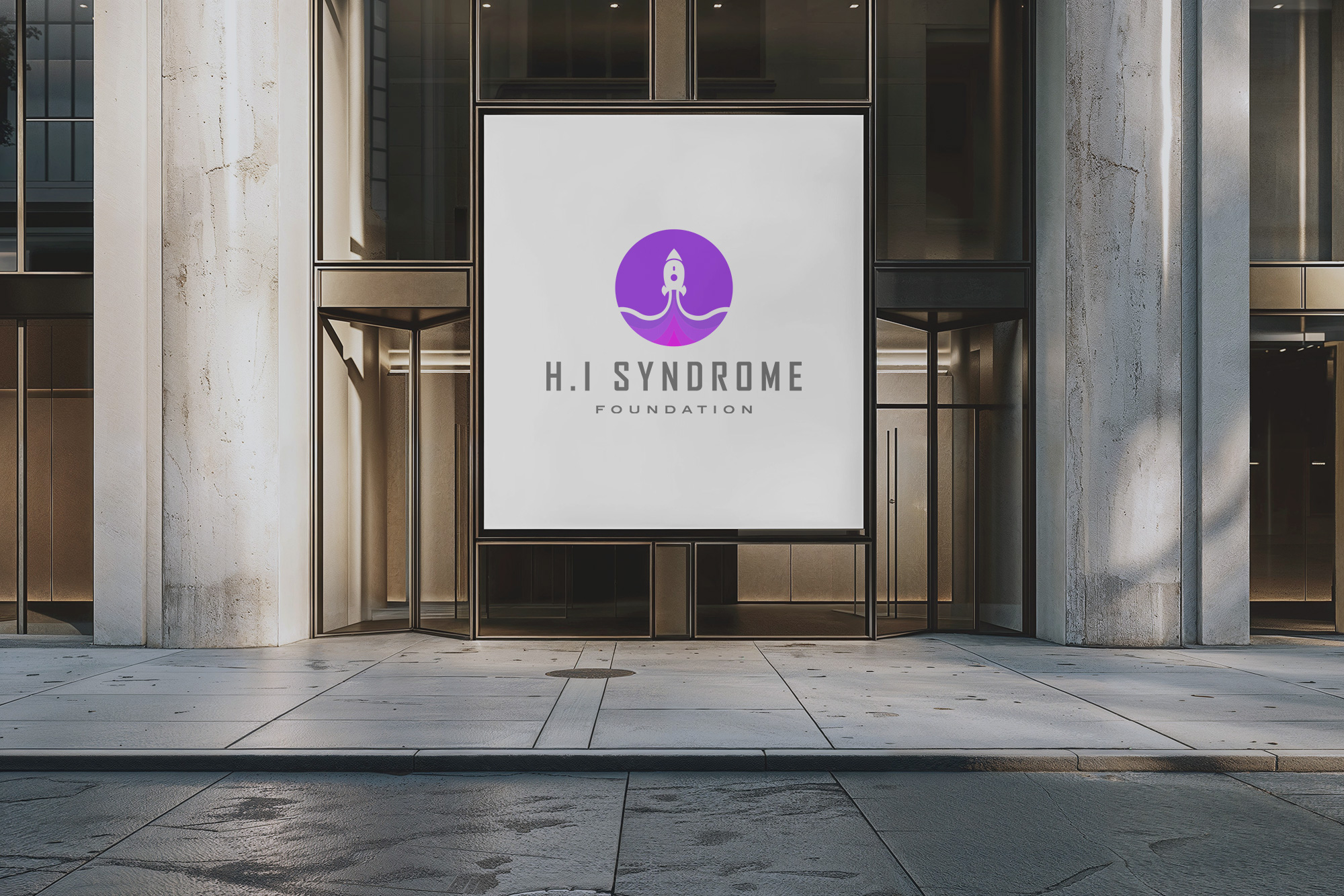 H.I Syndrome Foundation Logo on Sign Board