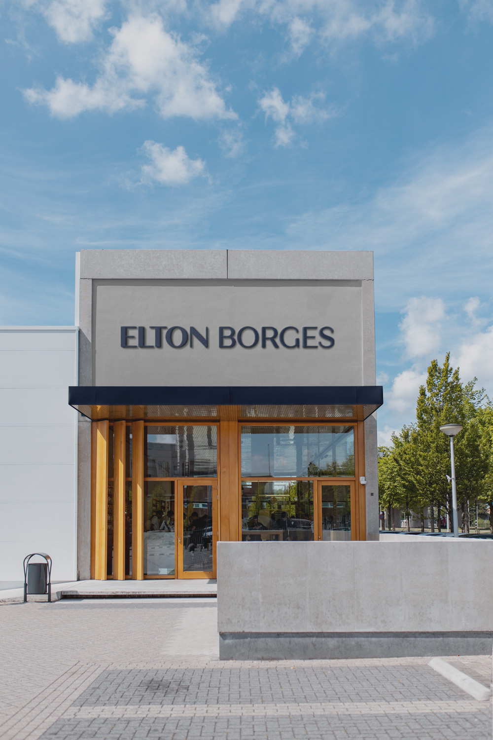 Elton Borges Logo on Building