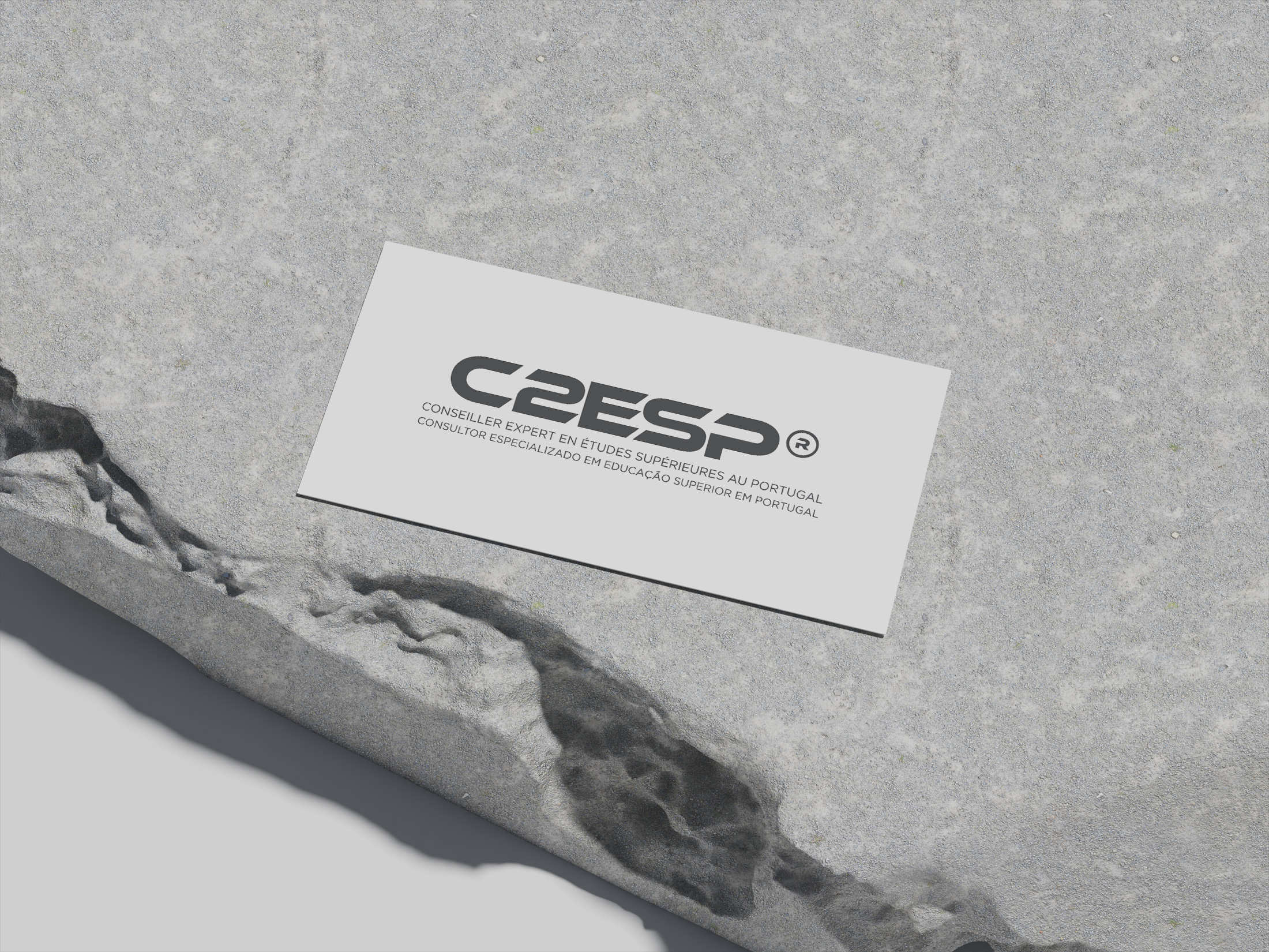 C2ESP modern logo envelope mockup