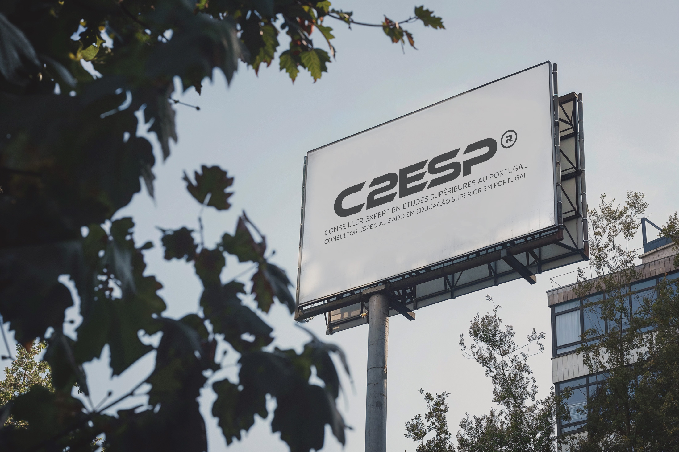 Mockup of C2ESP logo on an advertising banner