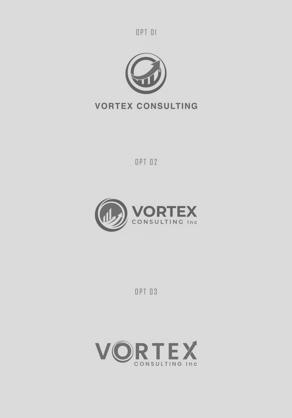 Initial design concepts of Vortex Consulting logo