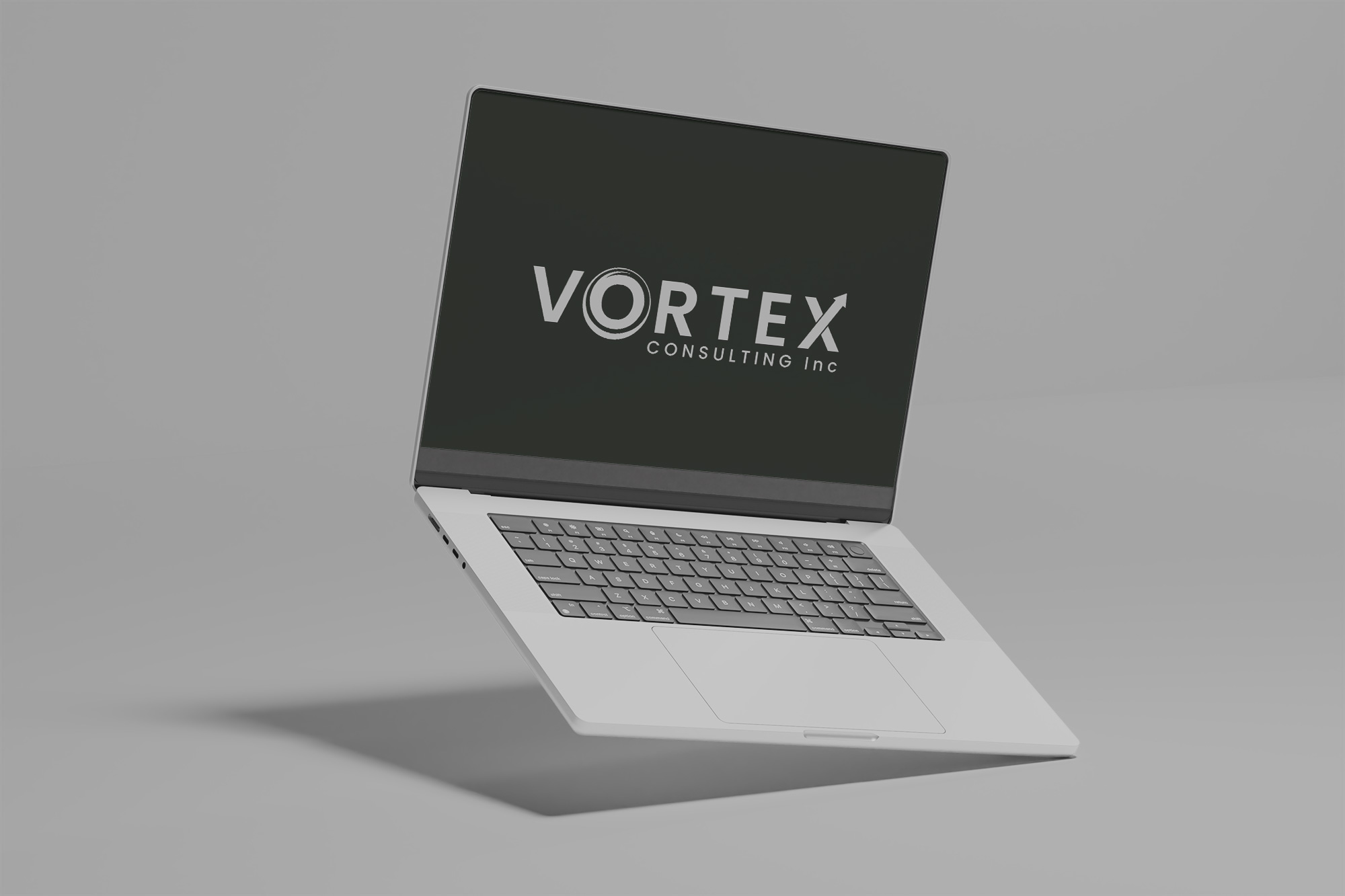 Vortex Consulting logo on a laptop
