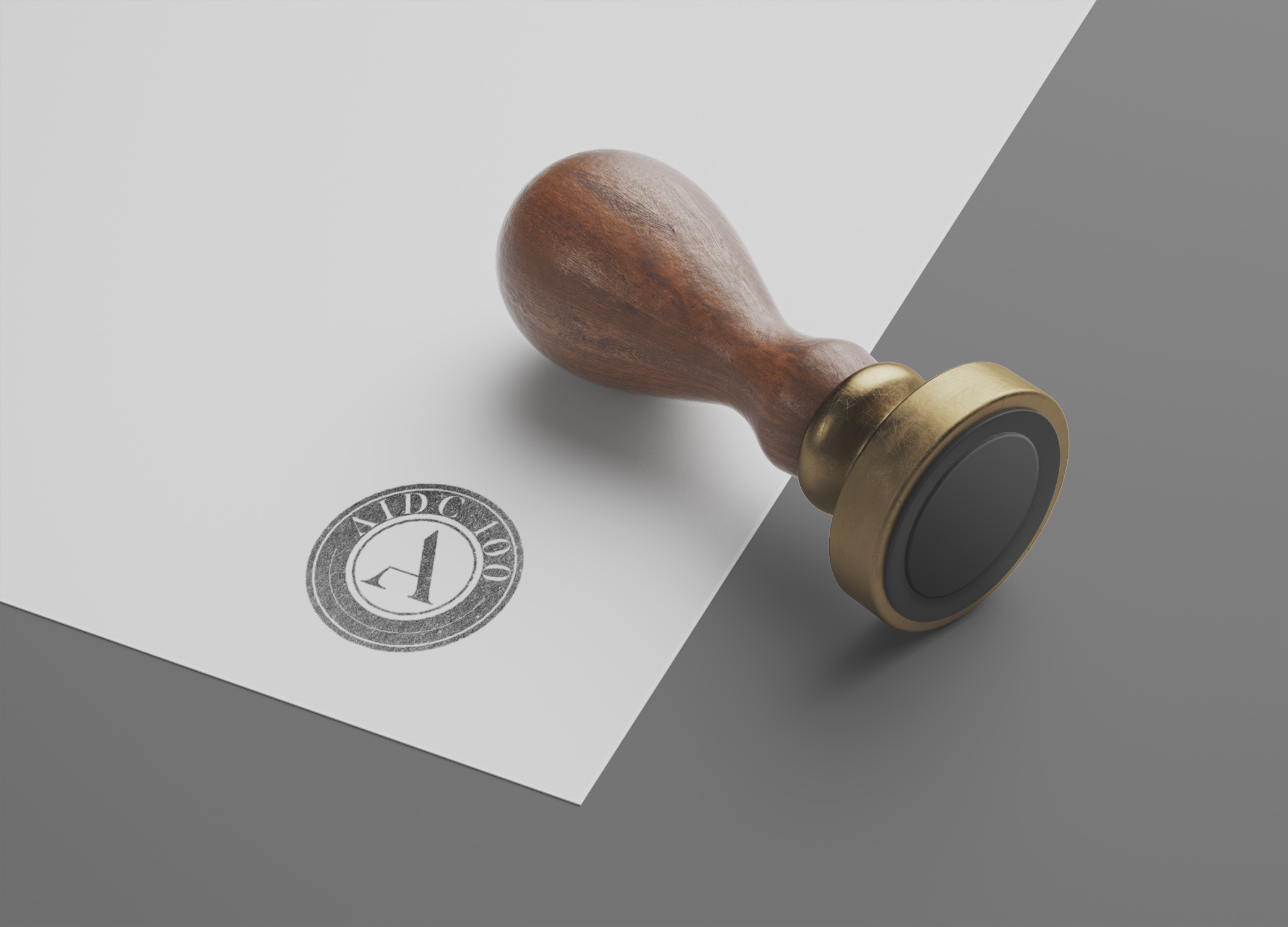 AIDC 100 logo as a stamp