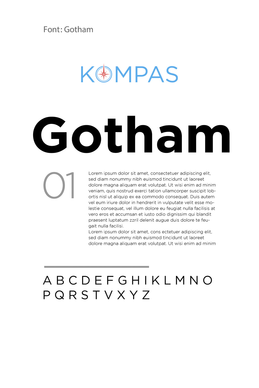 Kompass final deliveries showing Gotham Book font usage