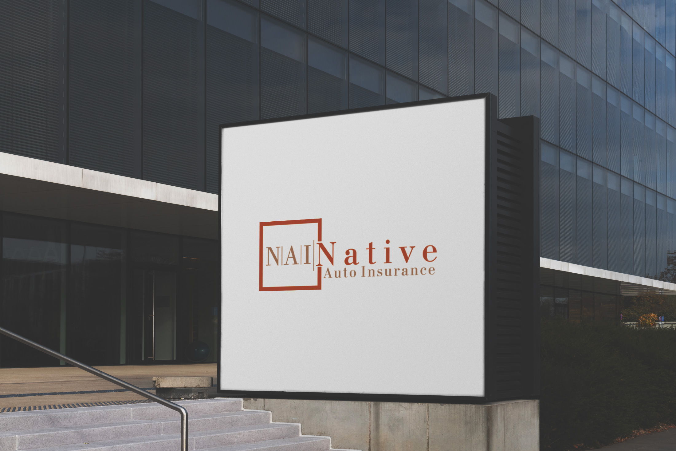 Native Auto Insurance logo on billboard