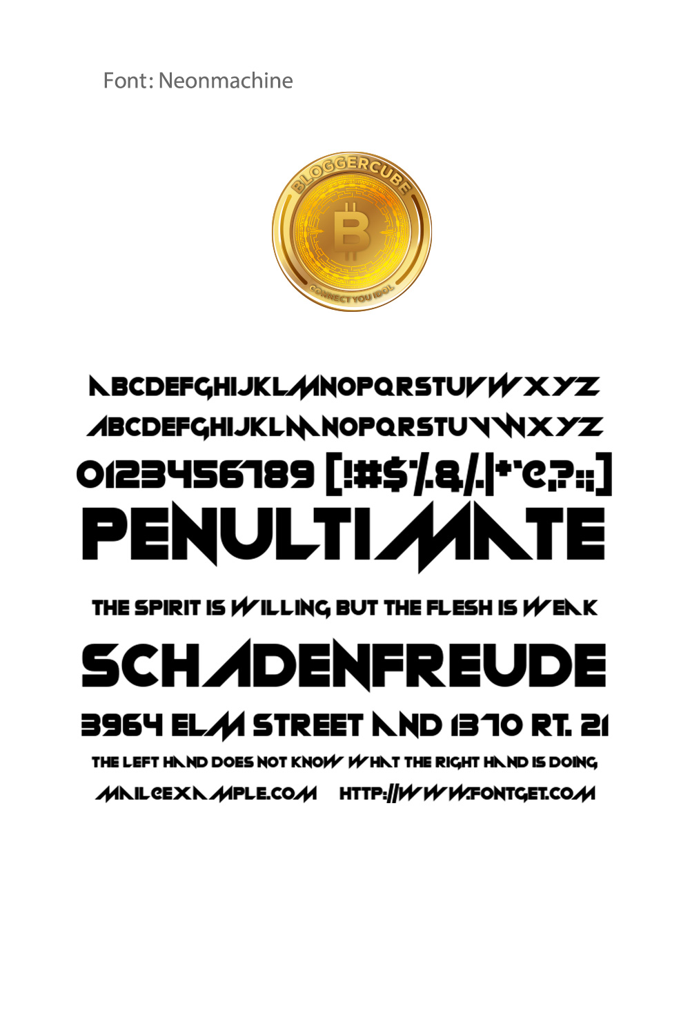 Bloggercube logo font neonmachine bold