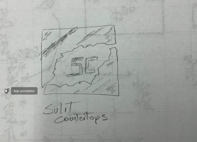 Sulit Countertops material reference board and branding concept