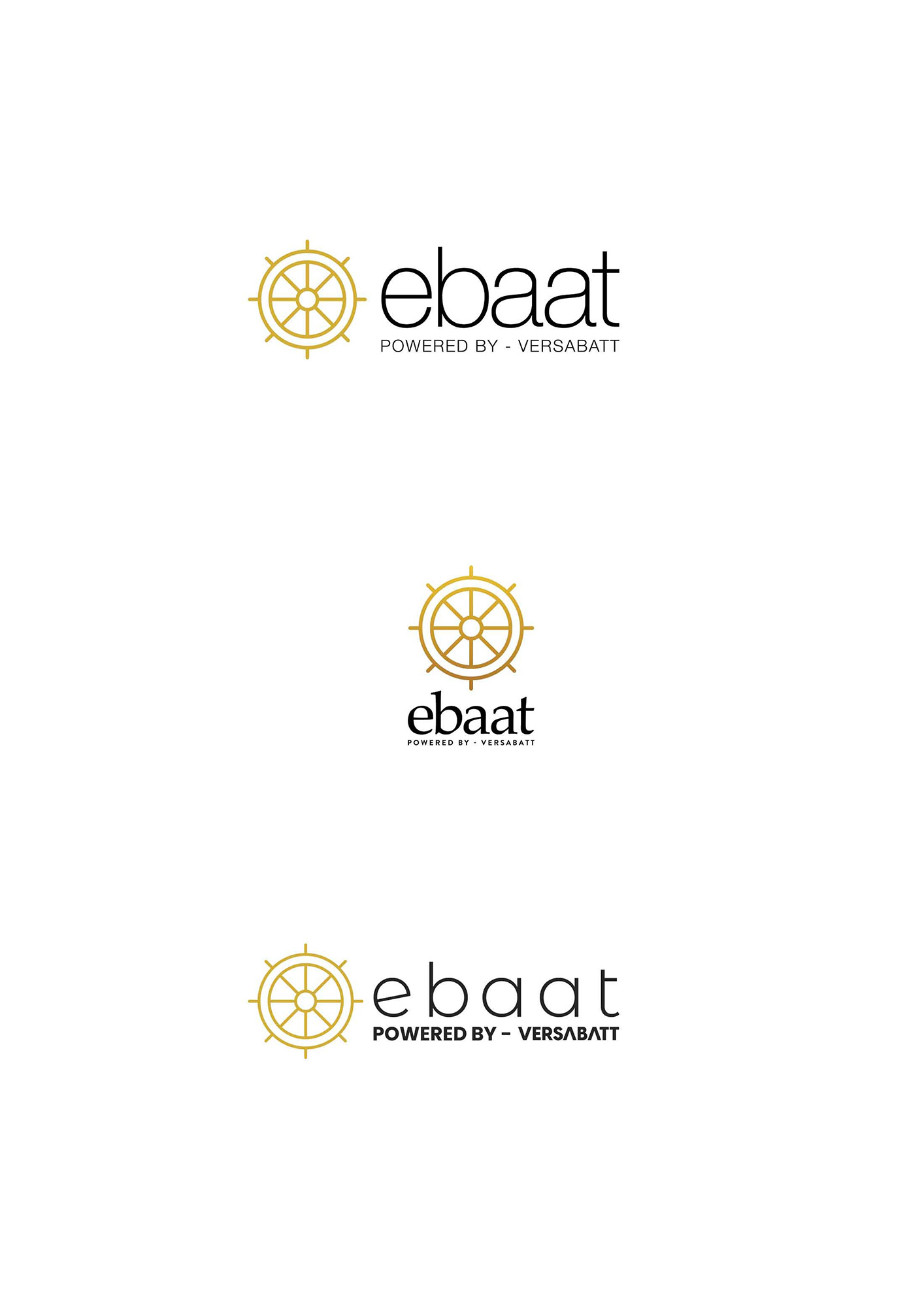 Initial logo concepts for ebaat and Versabatt