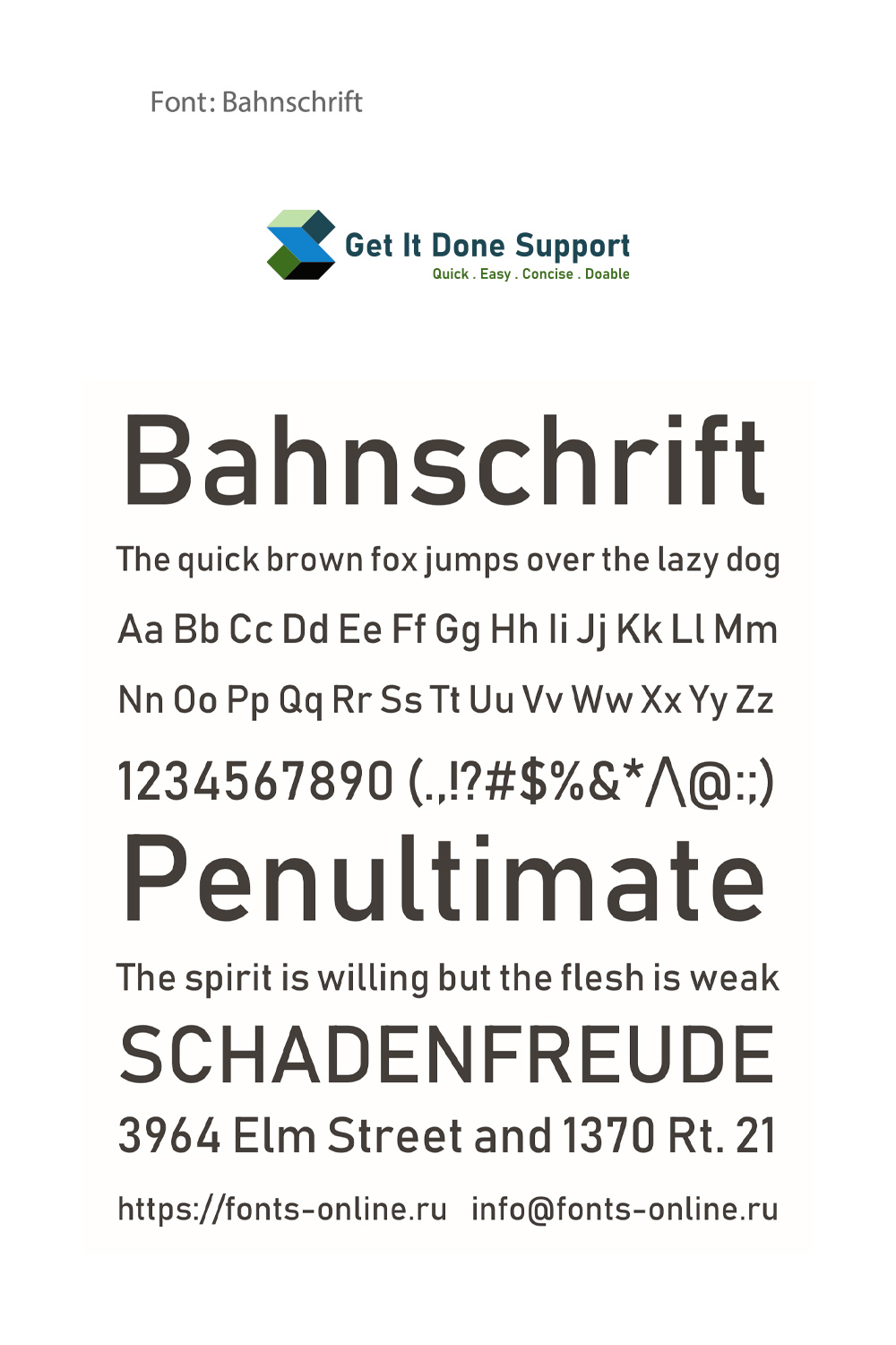 Font: Bahnschrift