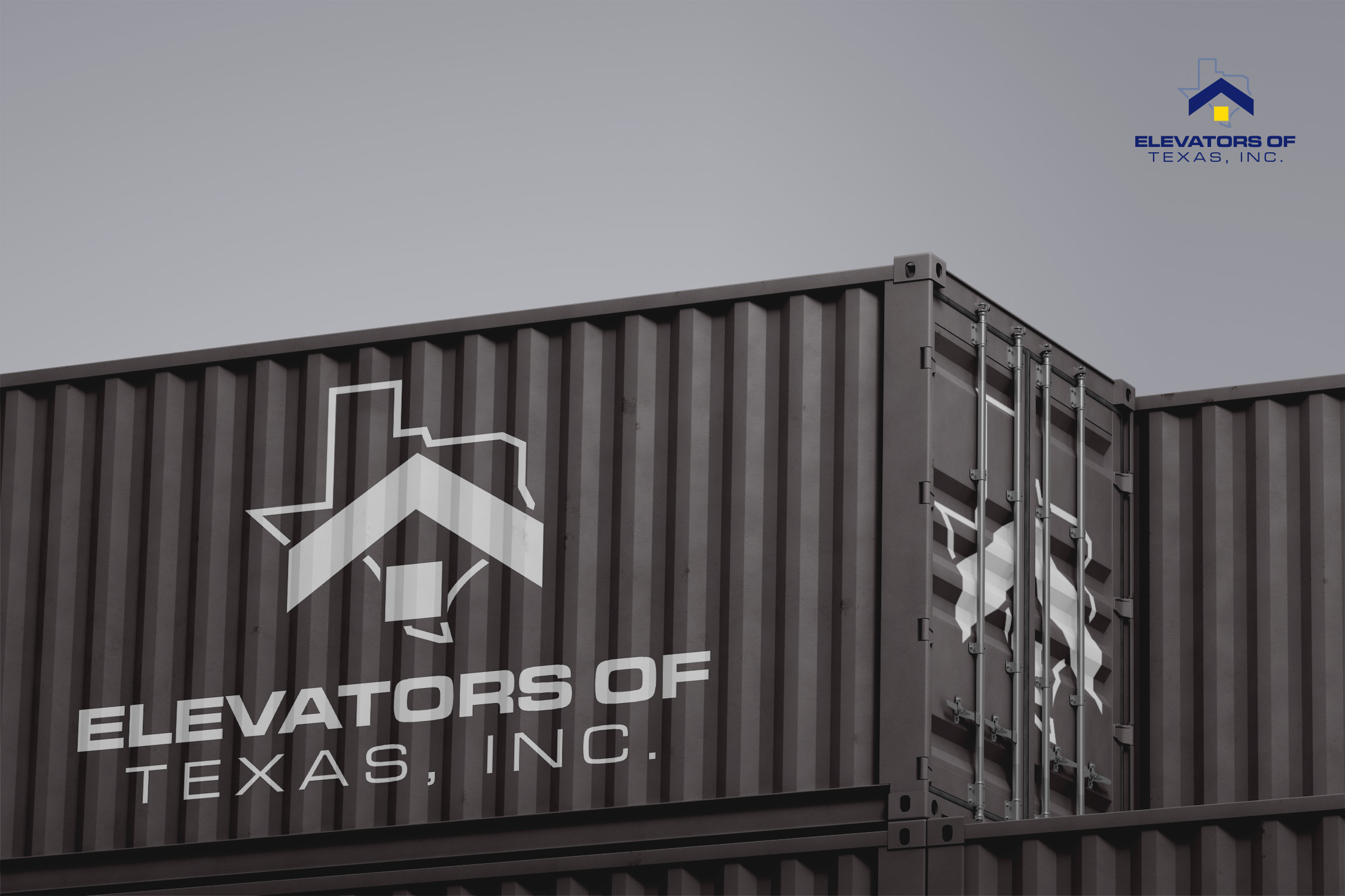 Elevators of Texas Logo on Containers