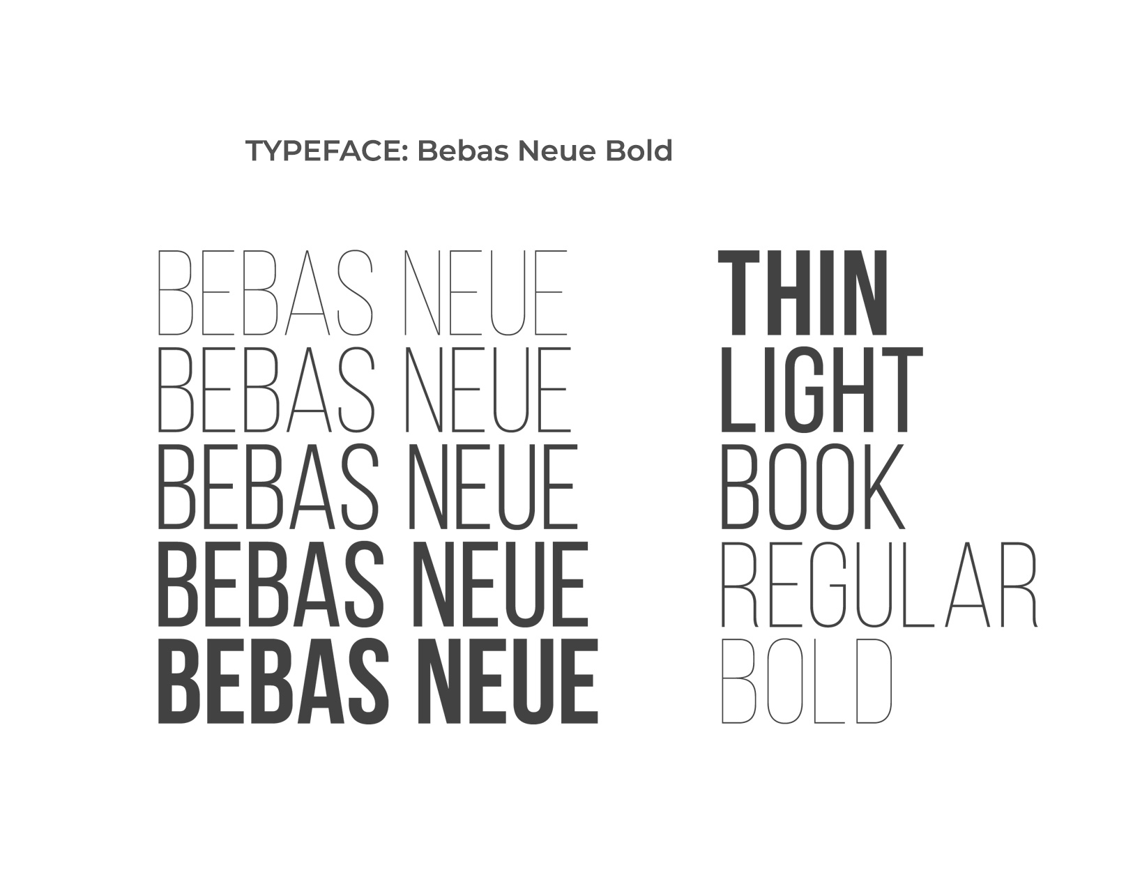 Bebas Neue Font Used