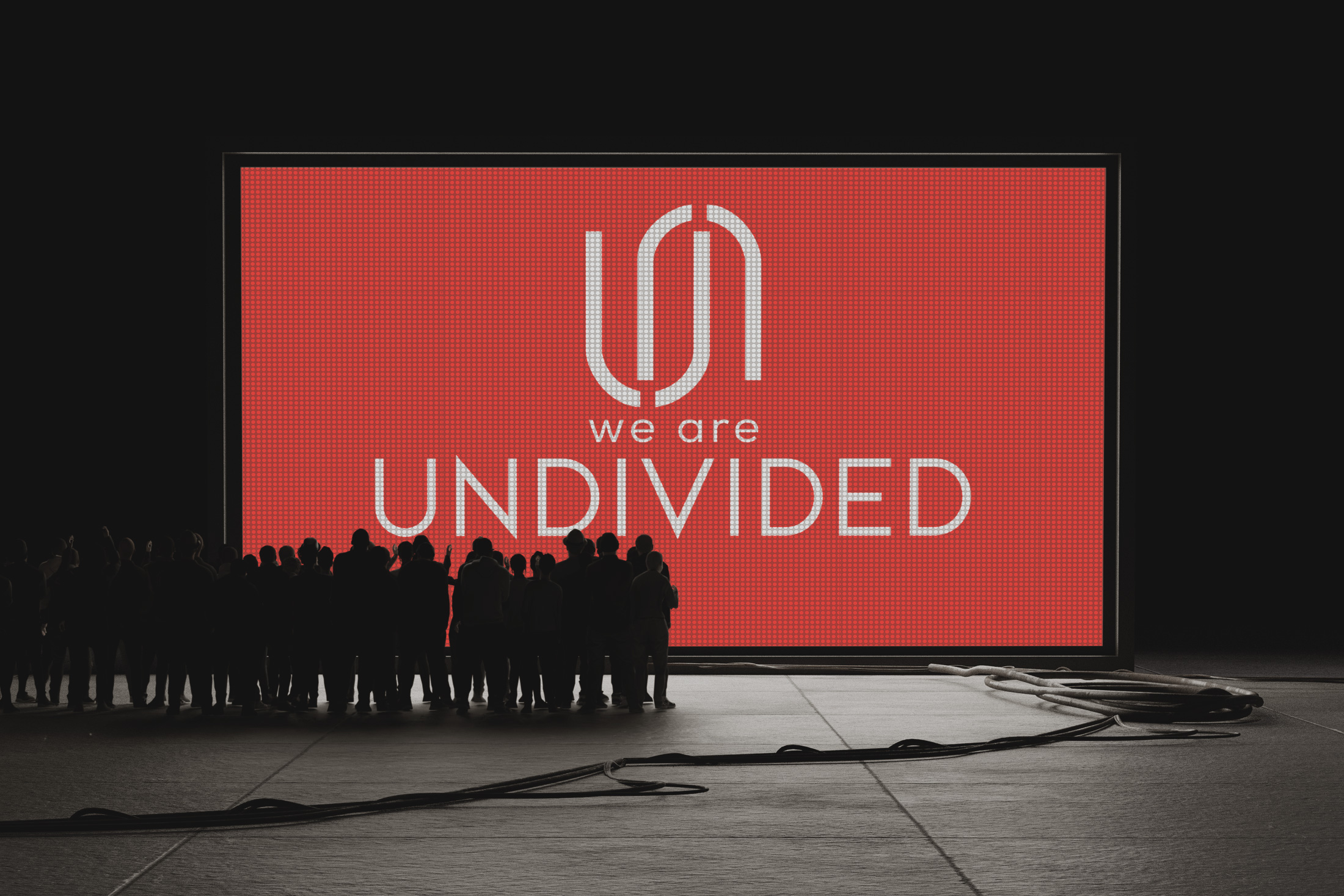 Undivided logo on crowd screen
