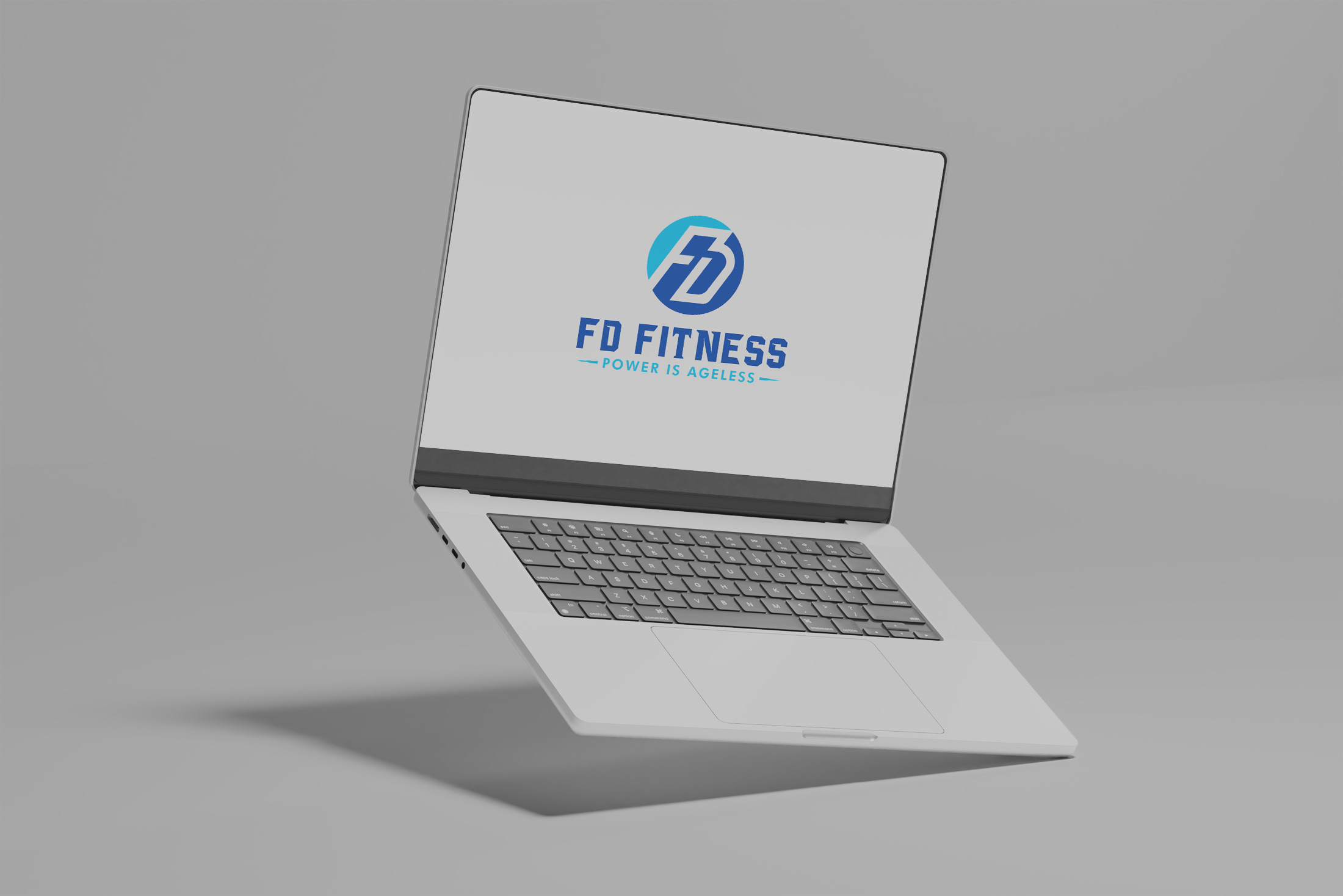 FD Fitness Logo on MacBook
