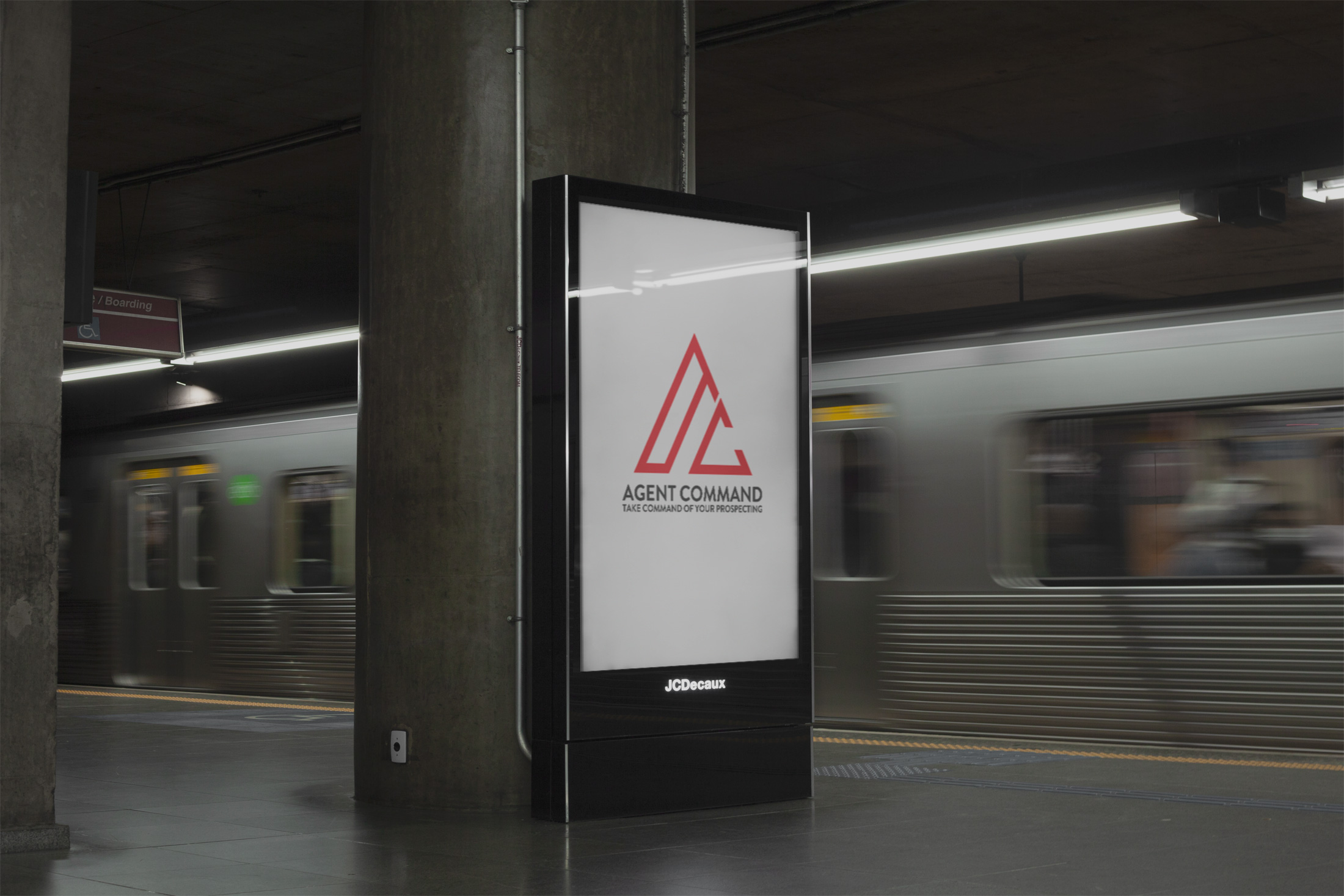 Agent Command Logo on Subway Billboard