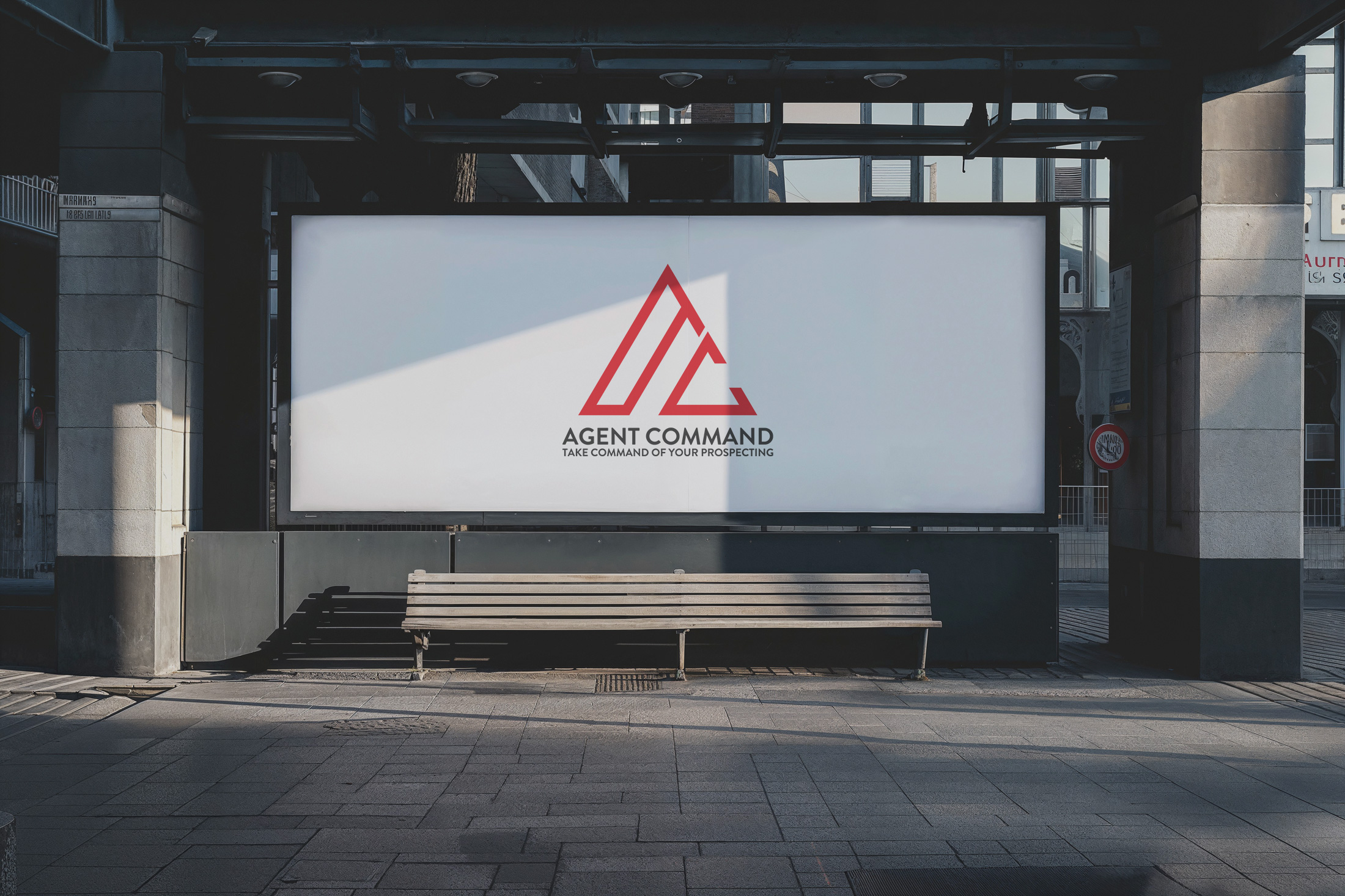 Agent Command Logo on Street Billboard