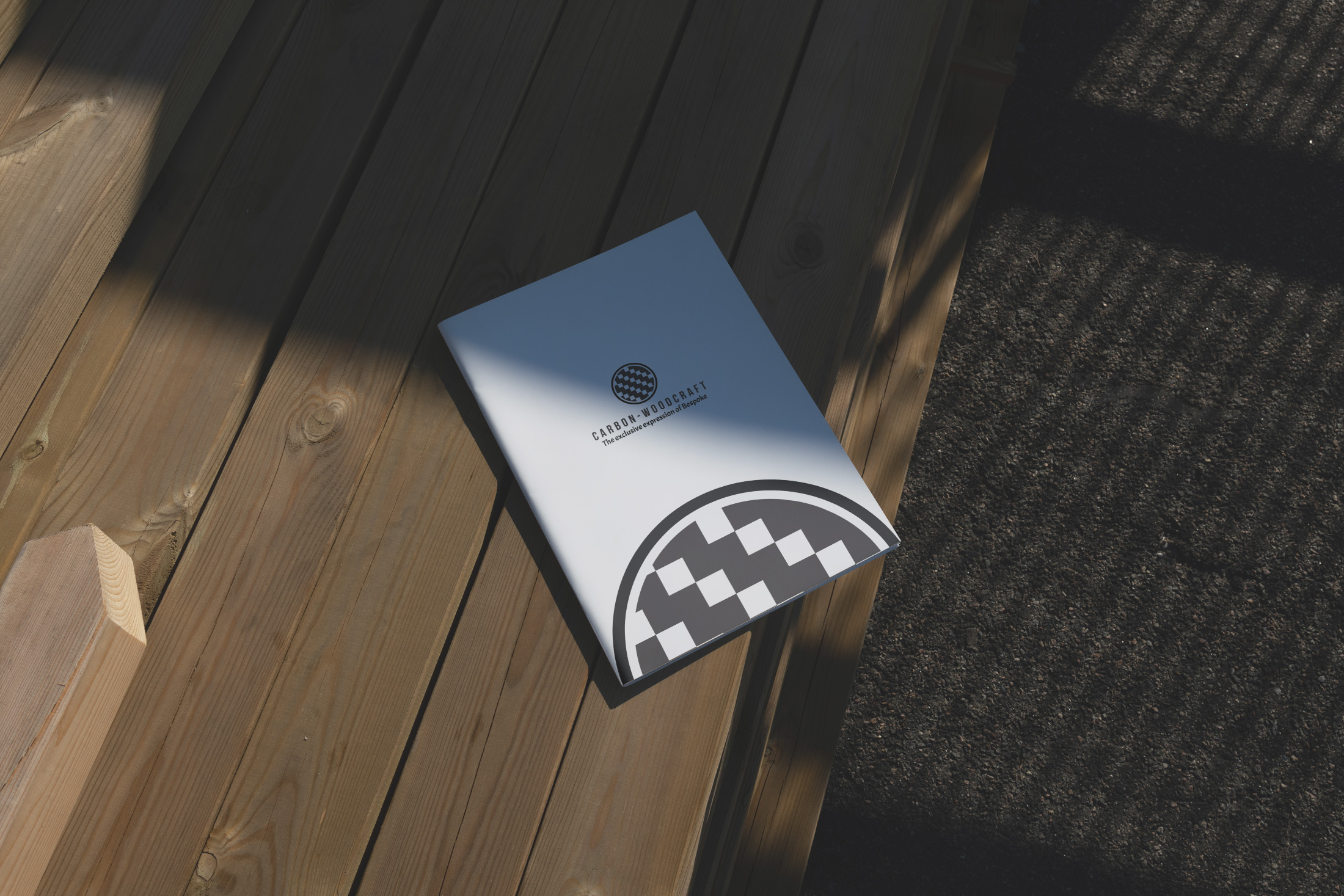 Carbon-Woodcraft Logo on Brochure Mockup