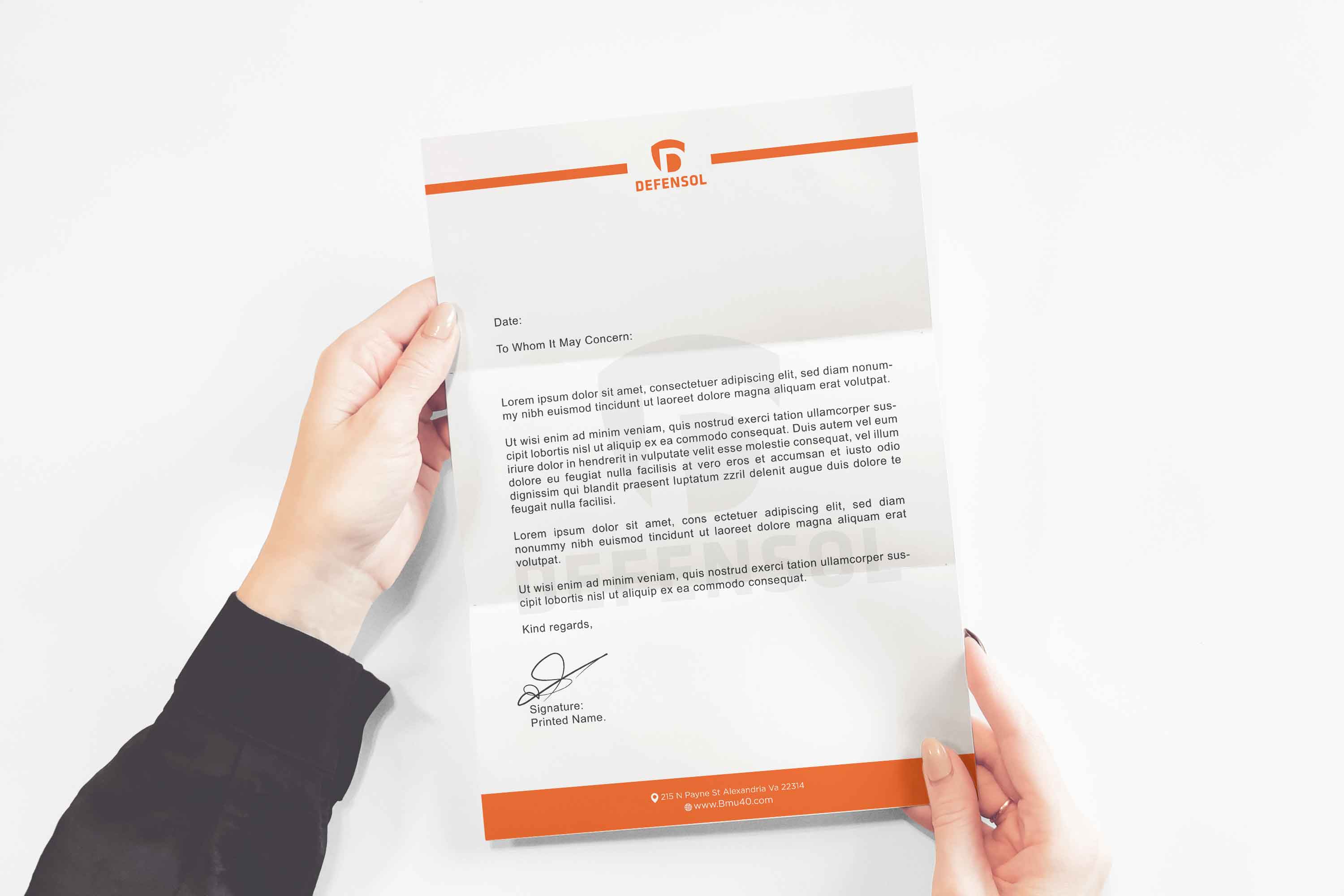 Defensol Letterhead